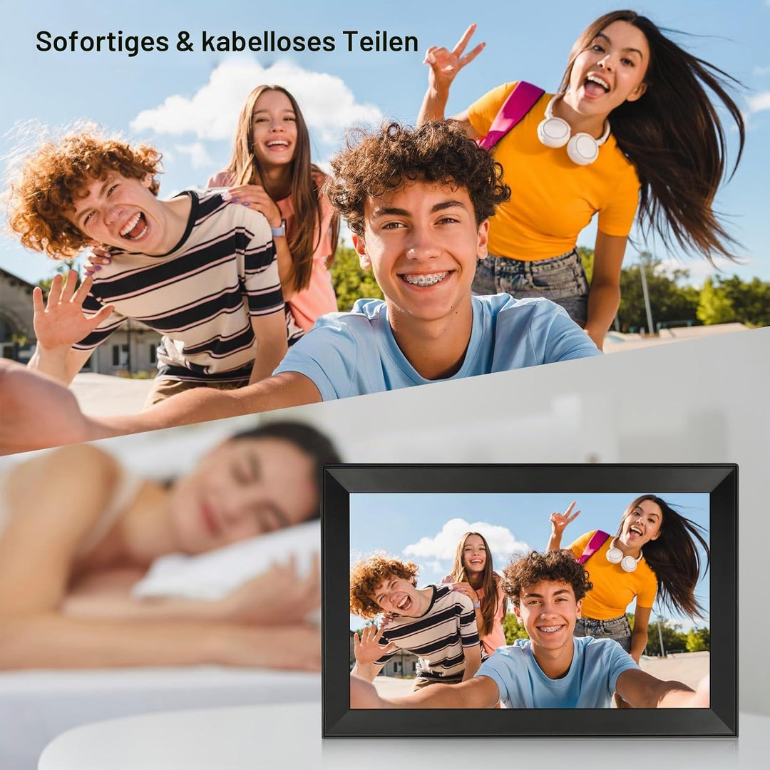 64 GB Digitaler Bilderrahmen mit 15,6-Zoll 1920 * 1080HD, automatischer Drehfunktion, WLAN Digitaler