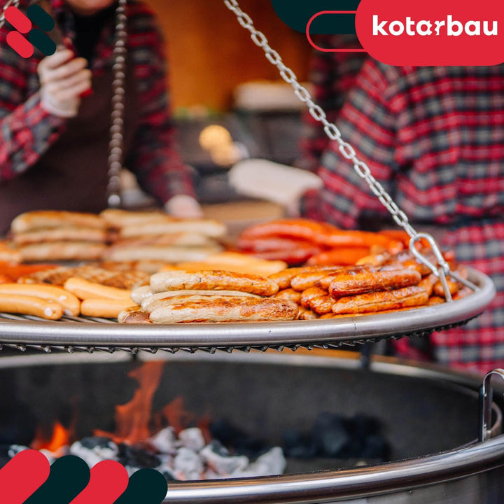 KOTARBAU® Grillrostwinde zum Einstellen der Grillrosthöhe Stahl Verzinkt mit Holzgriff Grillkurbel K