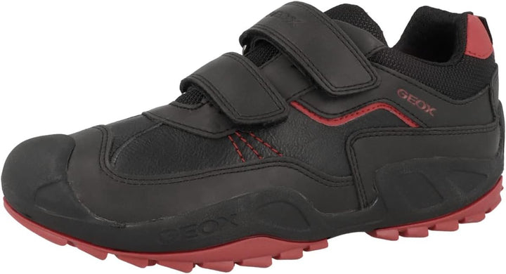 Geox Jungen J New Savage Boy A Schuhe 24 EU Black Red, 24 EU Black Red