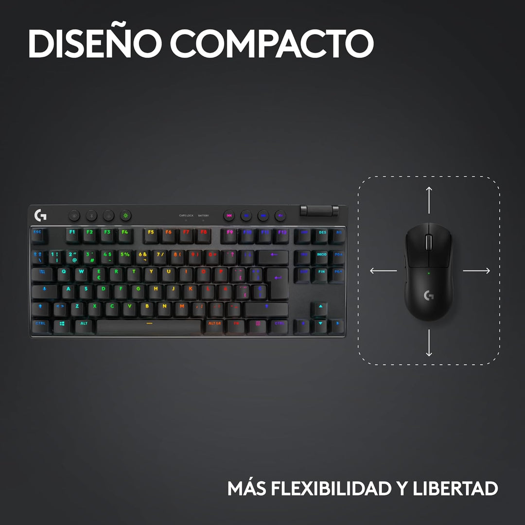 Logitech G Pro X TkL Lightspeed Kabellose Gaming-Tastatur - Schwarz - ESP - Tactile