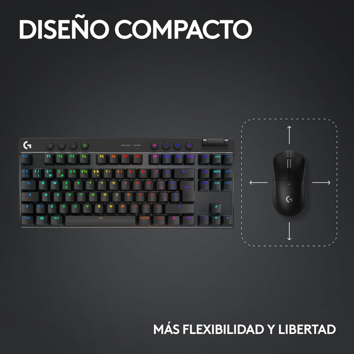 Logitech G Pro X TkL Lightspeed Kabellose Gaming-Tastatur - Schwarz - ESP - Tactile