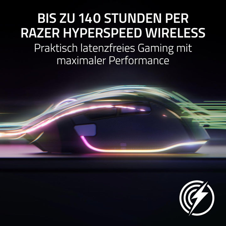 Razer Basilisk V3 Pro 35K Phantom White - Anpassbare kabellose ergonomische RGB Gaming-Maus - optisc