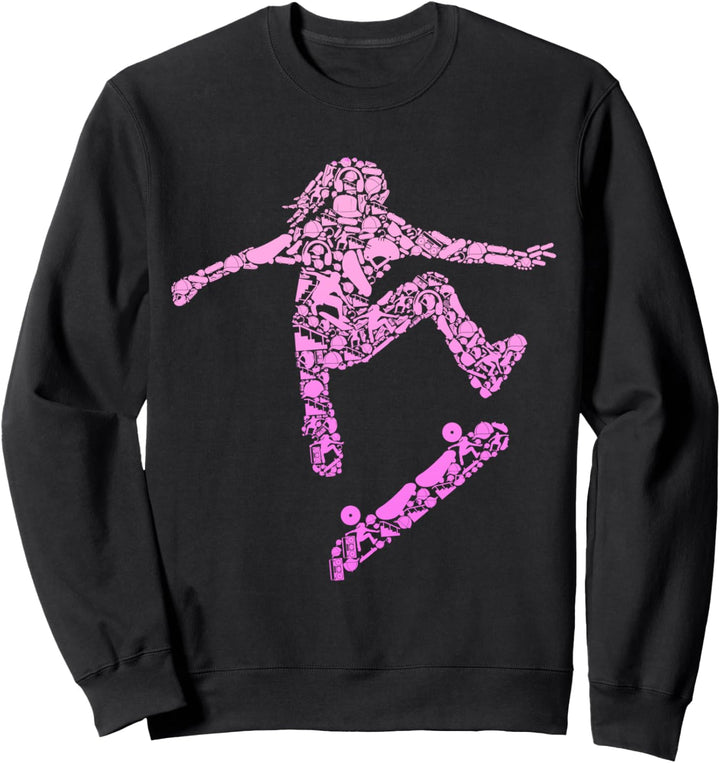 Skateboard Mädchen Skateboarder Skater Girl KInder Sweatshirt