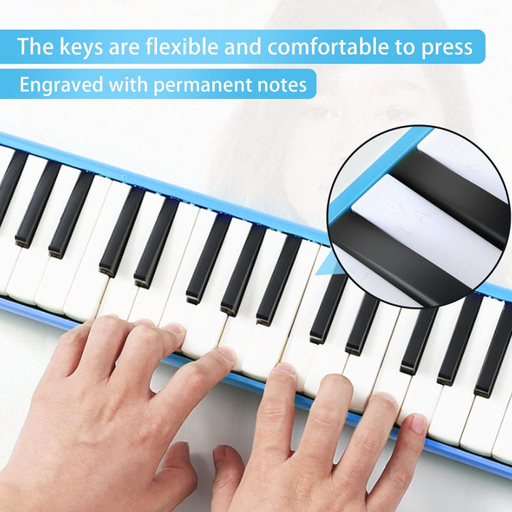 East top 32-Tasten Melodica, Professioneller Mund Melodica Keyboard Orgel, Blau BM32K-blue, BM32K-bl