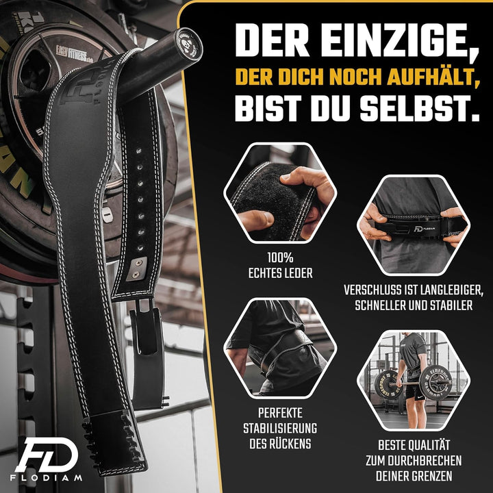 Gewichthebergürtel für Damen und Herren [Schnellverstell Hebelverschluss] Echtleder Gym Lifting Belt