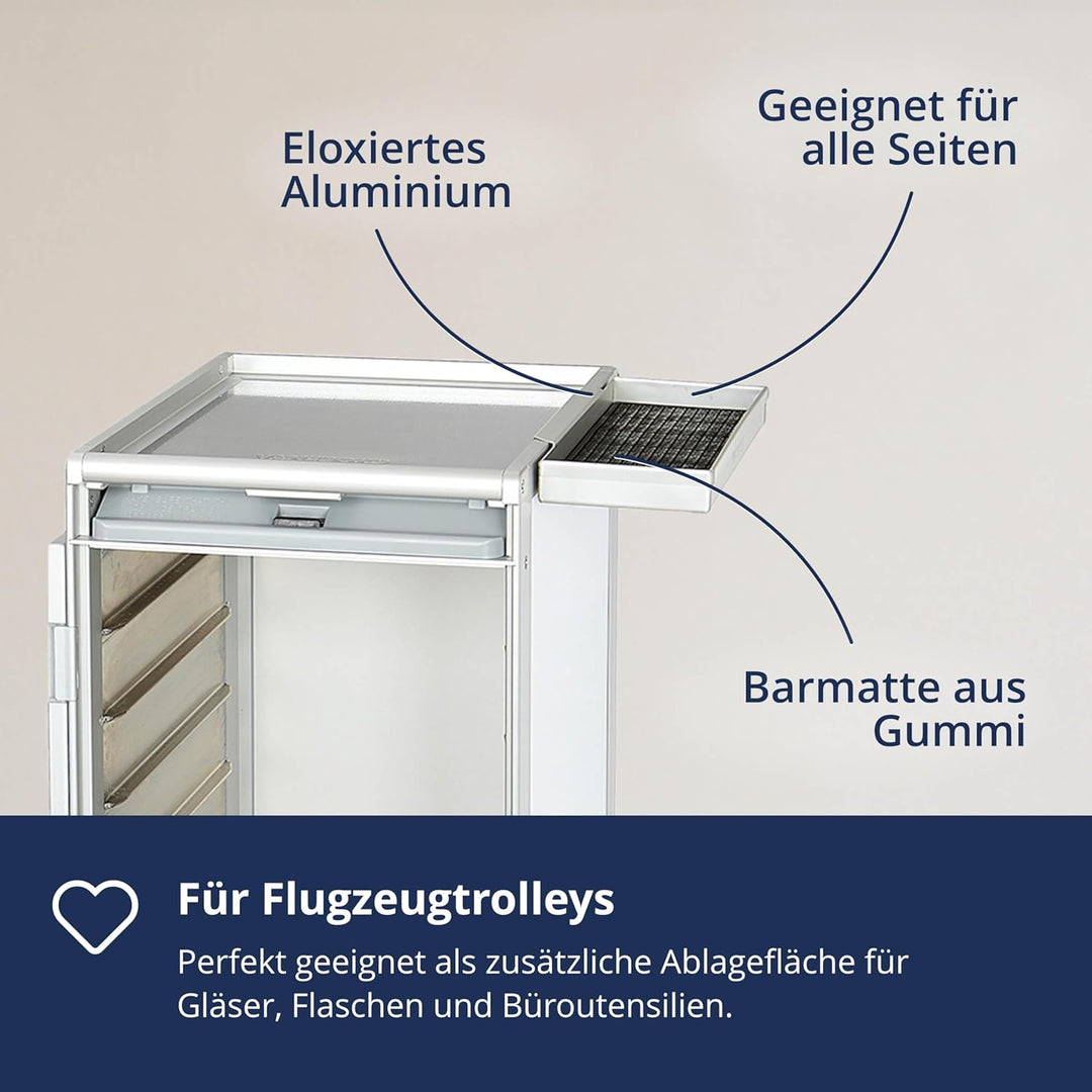 VanDeBord Flugzeugtrolley Sidebox 305x30 (inkl. Barmatte), Zubehör für Flugzeugtrolleys, Airline Tro