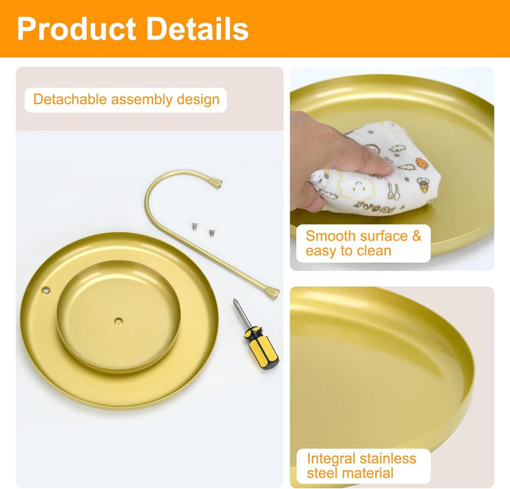 Trinket Dish Gold Tray Metall Dekorative Tray 2 Tier Sturdy Trinket Schmuck Schale für Ringe Schmuck