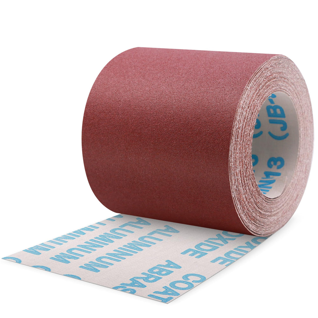 ZEHIQ Schleifpapier Rolle, Schleifpapierrollen Körnung 150, 100 mm x 10 m Schleifleinen Rolle für Ha