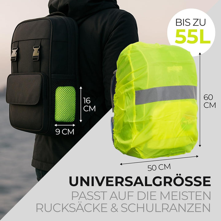 55L Regenschutz Rucksack – Wasserdicht & Winddicht I Für Schulranzen & Rucksäcke I Regenschutz Schul
