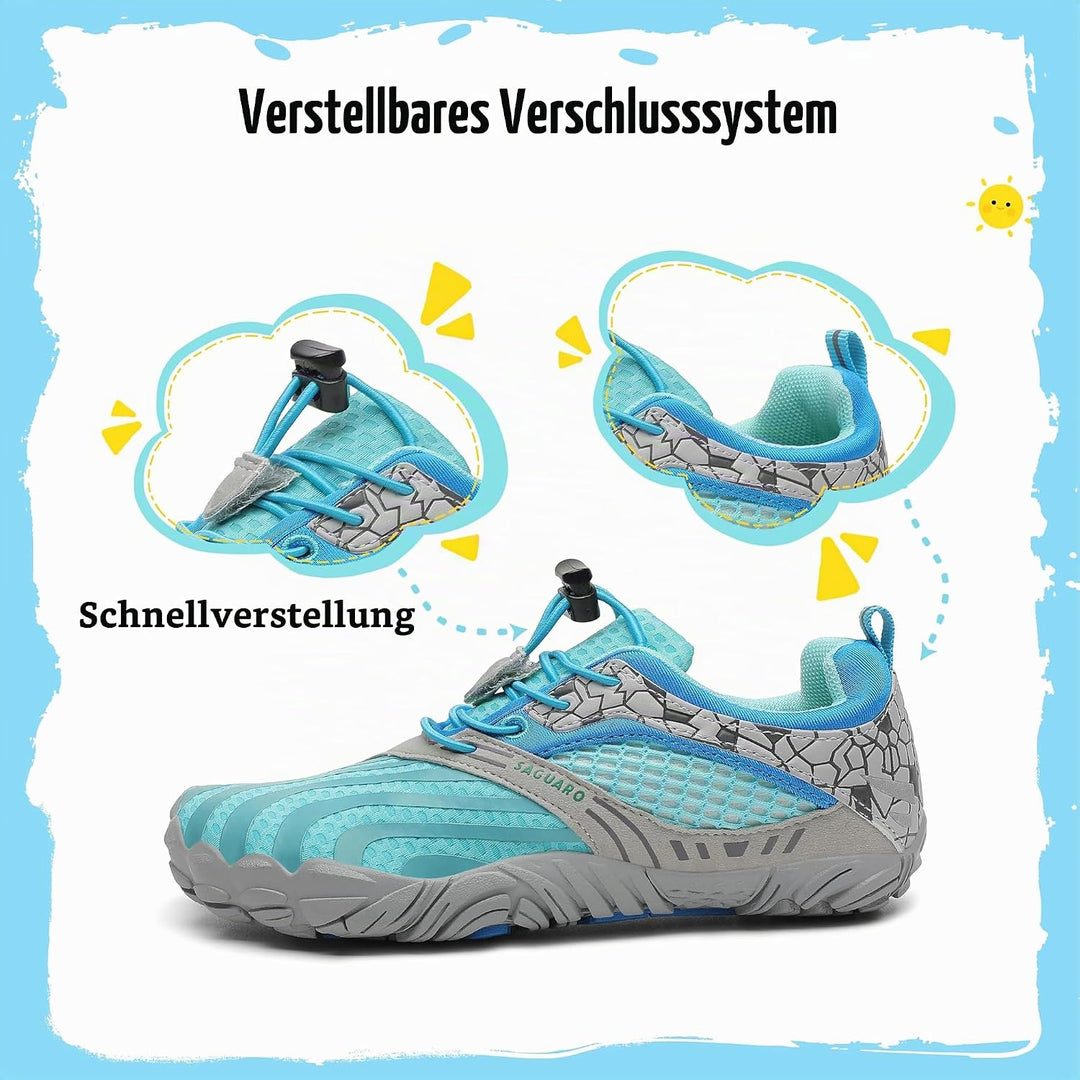 SAGUARO Jungen Mädchen Barfussschuhe Atmungsaktiv Badeschuhe für Kinder Gr.24-36 27 EU Blau, 27 EU B
