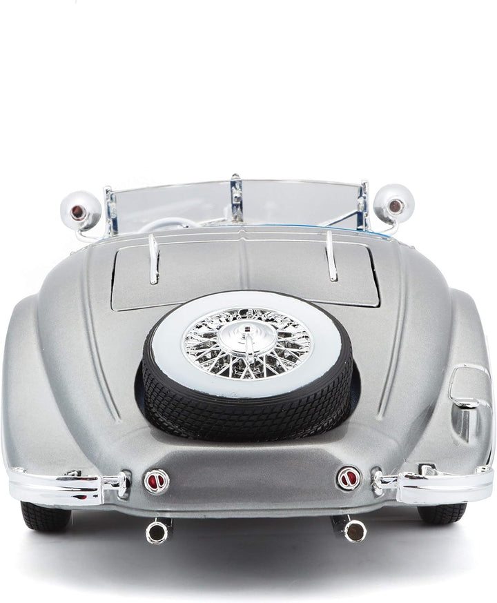 Maisto 36862 Mercedes-Benz 500K Modellauto im Massstab 1:18, Rot/Blau/Grau