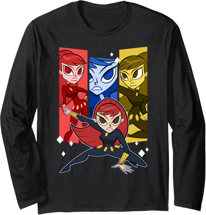 Marvel Avengers Black Widow Trio Panel Langarmshirt