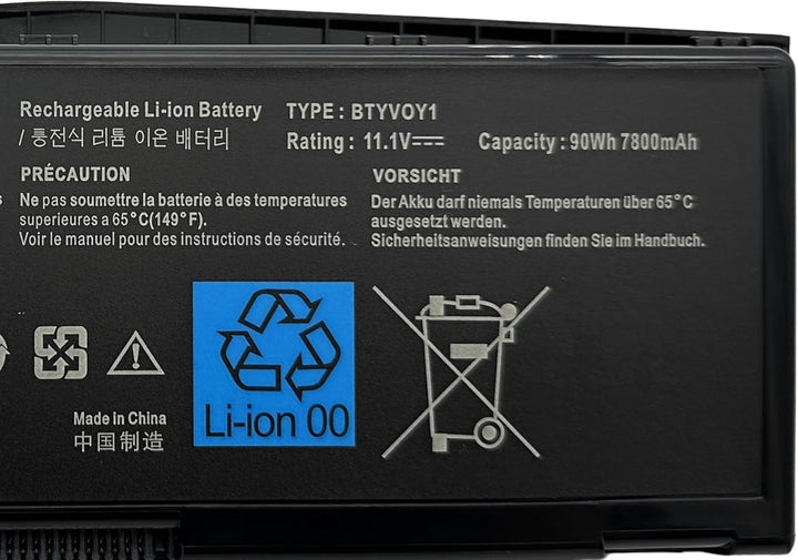 11.1V 90Wh BTYVOY1 Ersatzbatterie für Dell Alienware M17X R3 R4 C0C5M 0C0C5M 318-0397 7XC9N 05WP5W 5