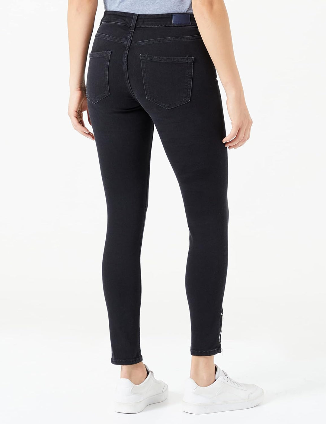 ONLY Damen Onlblush Mid Skinny Ankle Zip Dnm Box XS / 32L Schwarz, XS / 32L Schwarz