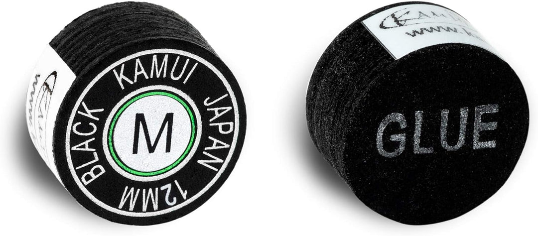 KAMUI Billardqueue-Spitze, laminiert, Schwarz, 1 Stück Mittel 12 mm, Mittel 12 mm