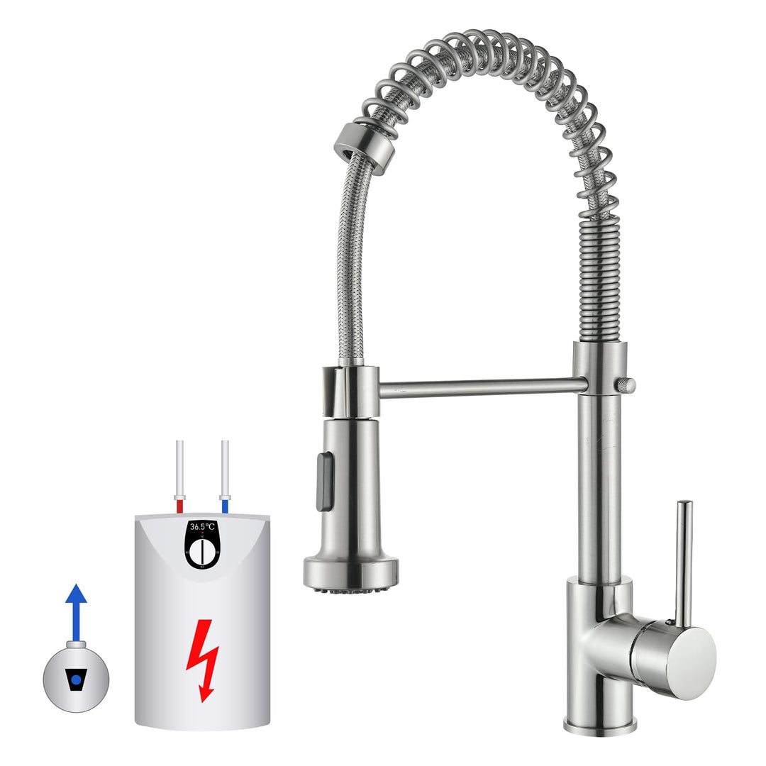 Cesinkin Niederdruck Wasserhahn Küche Spültischarmatur Mischbatterie Armatur Küche mit 2 Sprühfunkti