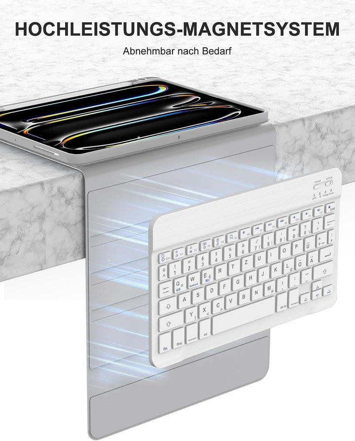 Für iPad Pro 11 M5/M4 (2025/2024) Hülle mit Tastatur QWERTZ | Hülle für iPad Pro 11" M5/M4 (2025/202