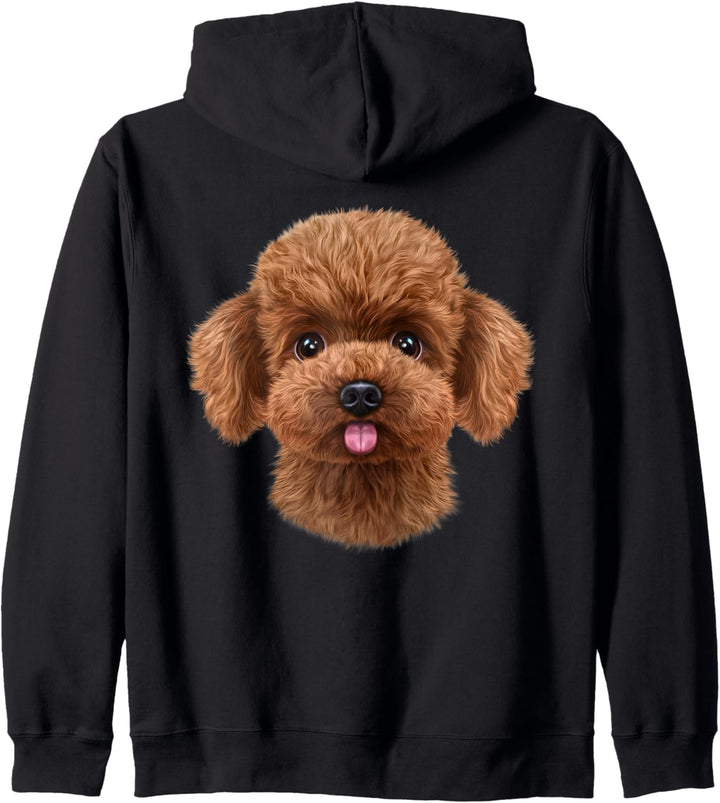 Aprikosen-Zwergpudel-Hundegesicht Kapuzenjacke
