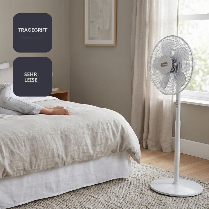 Black+Decker BXEFP60E Ventilator, 60, Kunststoff, Weiss