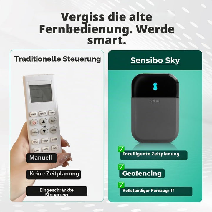 Sensibo Sky, kabellose smarte Steuerung für Klimaanlagen. Schnelle &amp; einfache DIY-Installation. Komf