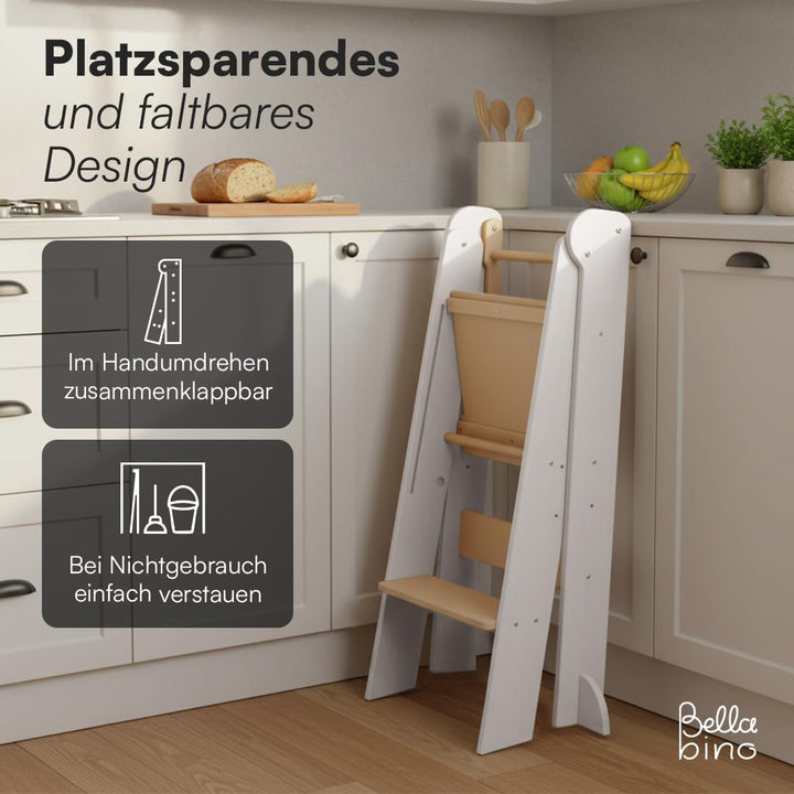 Bellabino Tay Lernturm ab 1 Jahr – Learning Tower 2-Fach höhenverstellbar &amp; klappbar – Lernstuhl in