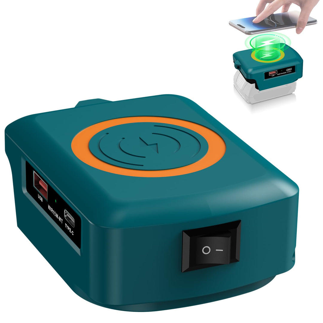 Kabelloses Tragbares Ladegerät für Bosch Professional 18V System Li-Ionen Akku, 15W Schnell Telefon