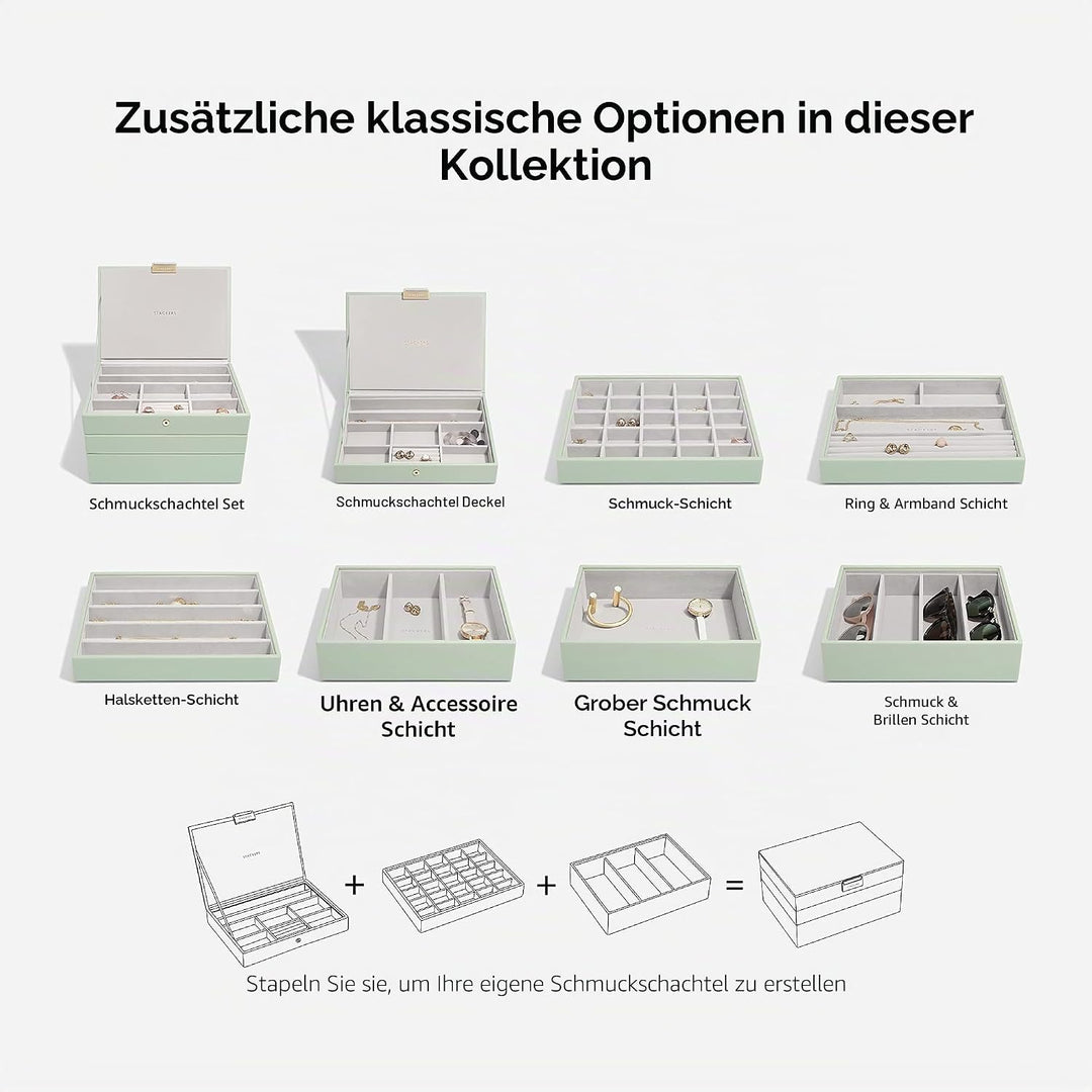 Stackers Grun Klassisch Schmuckschatulle - 2 Sage Green, Sage Green