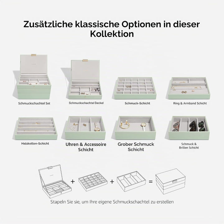 Stackers Grun Klassisch Schmuckschatulle - 2 Sage Green, Sage Green