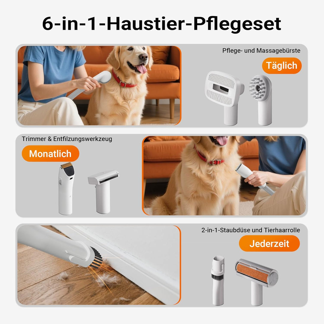 Fudajo Haustier Pflegeset weiss, 6 in 1 Multifunktion Schermaschine, Tierhaarschneidemaschine mit St