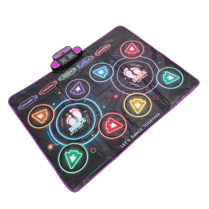 banapoy Doppelte Tanzmatte, Kabelloses Elektronisches Tanzpad mit Bluetooth und LED-Lichtern, rutsch