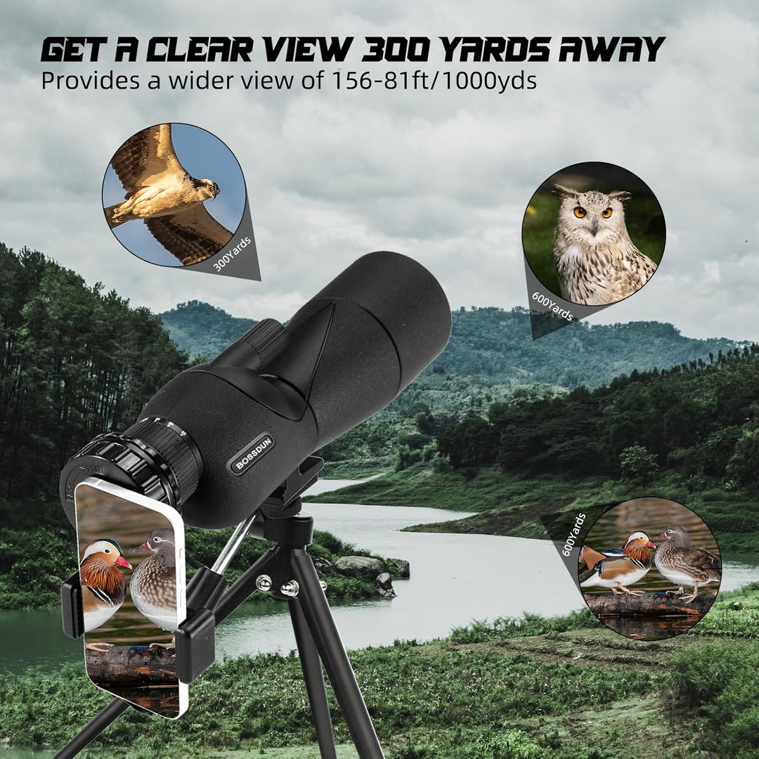 25-75X Spektive mit Stativ, Zoom Wasserdichtes BAK4 Prisma-Monokular-Teleskop für Vogelbeobachtung,
