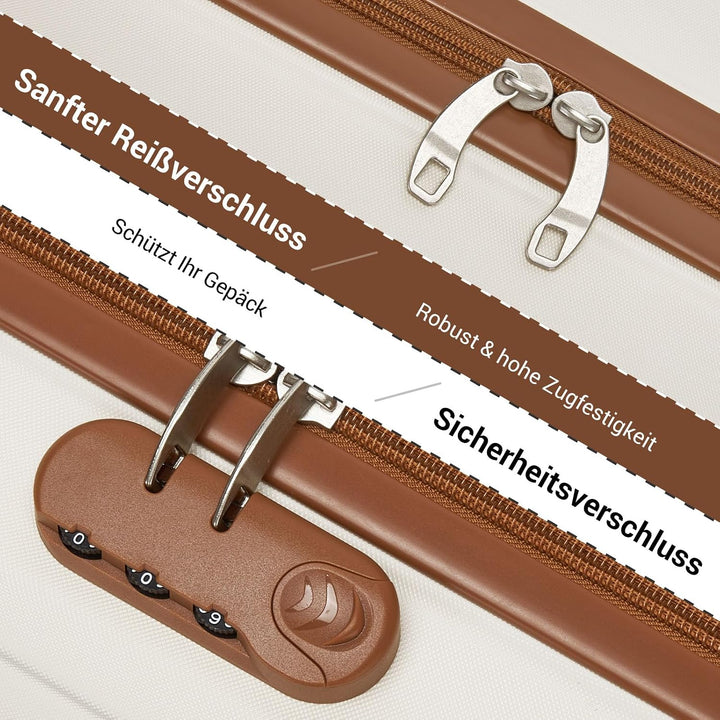KONO Handgepäck Koffer mit abnehmbaren Rollen, 40x30x20 cm ohne Rollen, Leichter Kabinen-Koffer klei