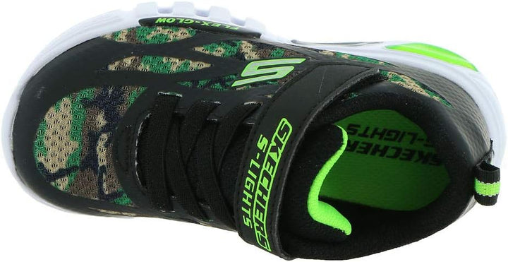 Skechers Jungen Flex-glow Dezlom Sneaker 28.5 EU Black Synthetic Textile Blue Lime Trim, 28.5 EU Bla