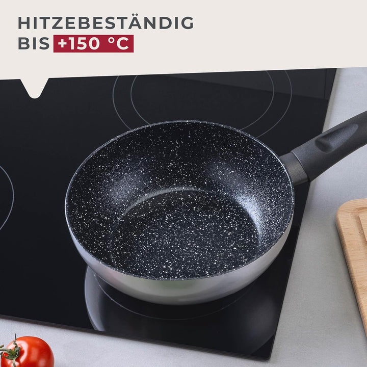 FACKELMANN Wokpfanne Essential Crisp Ø 20 cm aus recyceltem Aluminium mit keramischer Antihaft-Besch