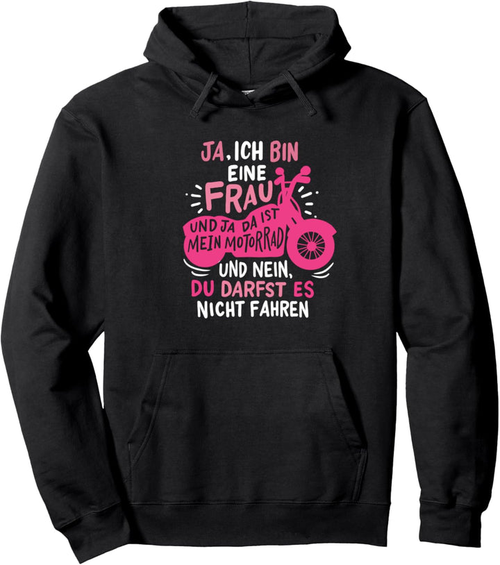 Motorradfahrerin Bikerin Vergiss das Krönchen Pullover Hoodie