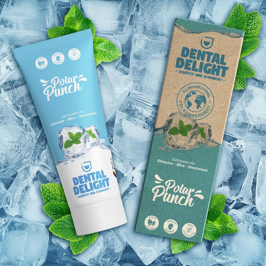 DENTAL DELIGHT Polar Punch Zahnpasta, Vegane Zahnpasta mit Geschmack, Zahncreme (Minze, 12er Pack)