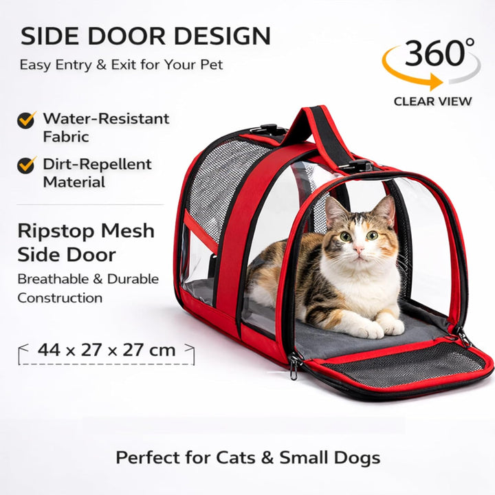 Blue Eyes Transportbox Katze Hund Faltbare Katzentransportbox Transparent Transporttasche für Hausti