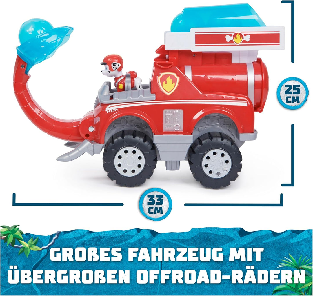 PAW PATROL Jungle Pups - Grosses Elefanten-Fahrzeug mit Wasser-Abwurf (Deluxe Fahrzeug) und Marshall