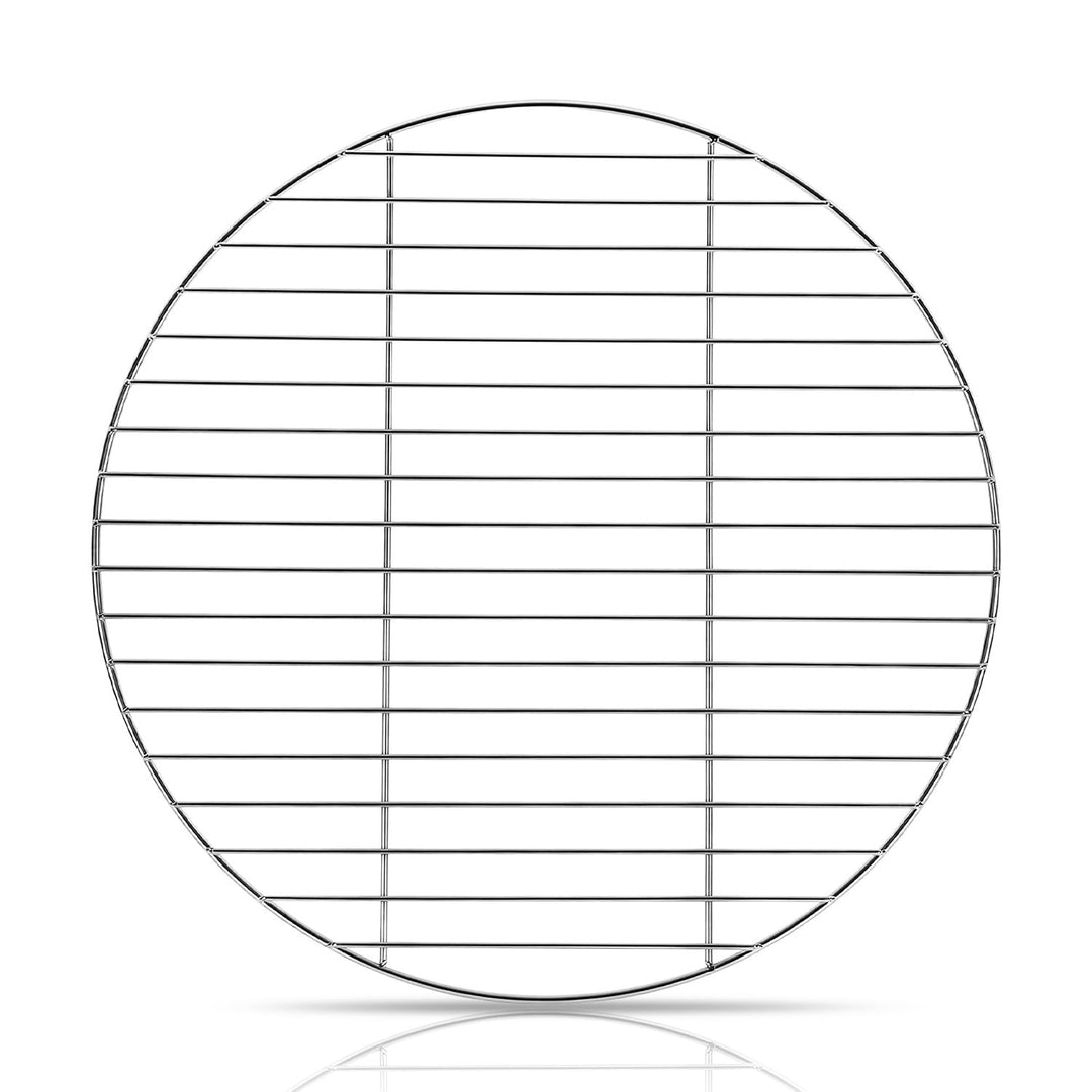 Grillrost Edelstahl 55 cm Rund – 304 Edelstahl BBQ Grillgitter, Stabil 6mm Draht, Flach, Silber, Ers