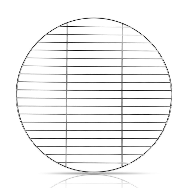 Grillrost Edelstahl 55 cm Rund – 304 Edelstahl BBQ Grillgitter, Stabil 6mm Draht, Flach, Silber, Ers