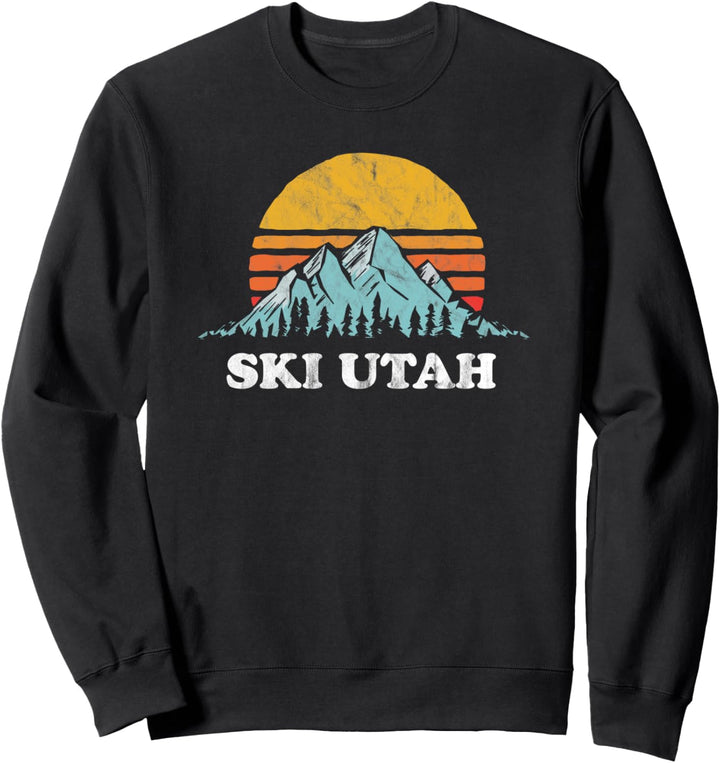 Ski Utah Vintage Retro Vibe Skiing Sweatshirt