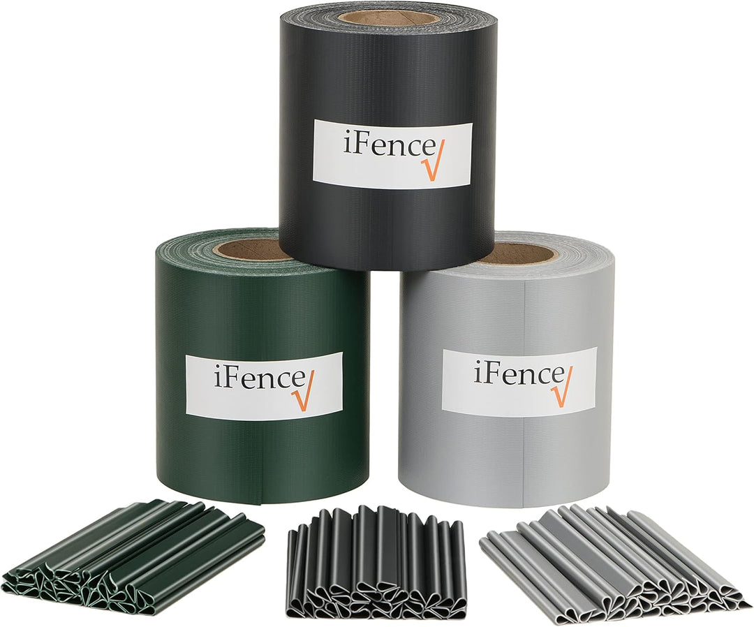 iFence Sichtschutzstreifen 50 Meter x 19 cm inkl. 30 Clips - diverse Farben (50 m, Anthrazit), Anthr