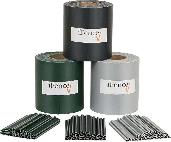 iFence Sichtschutzstreifen 50 Meter x 19 cm inkl. 30 Clips - diverse Farben (50 m, Anthrazit), Anthr