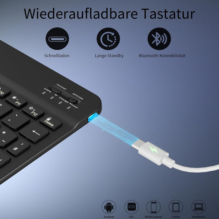 KVTVOU Tastatur Hülle für iPad Air 11 Zoll 2026/2025/2024, iPad Air 5./4. Generation 10,9 Zoll 2022/
