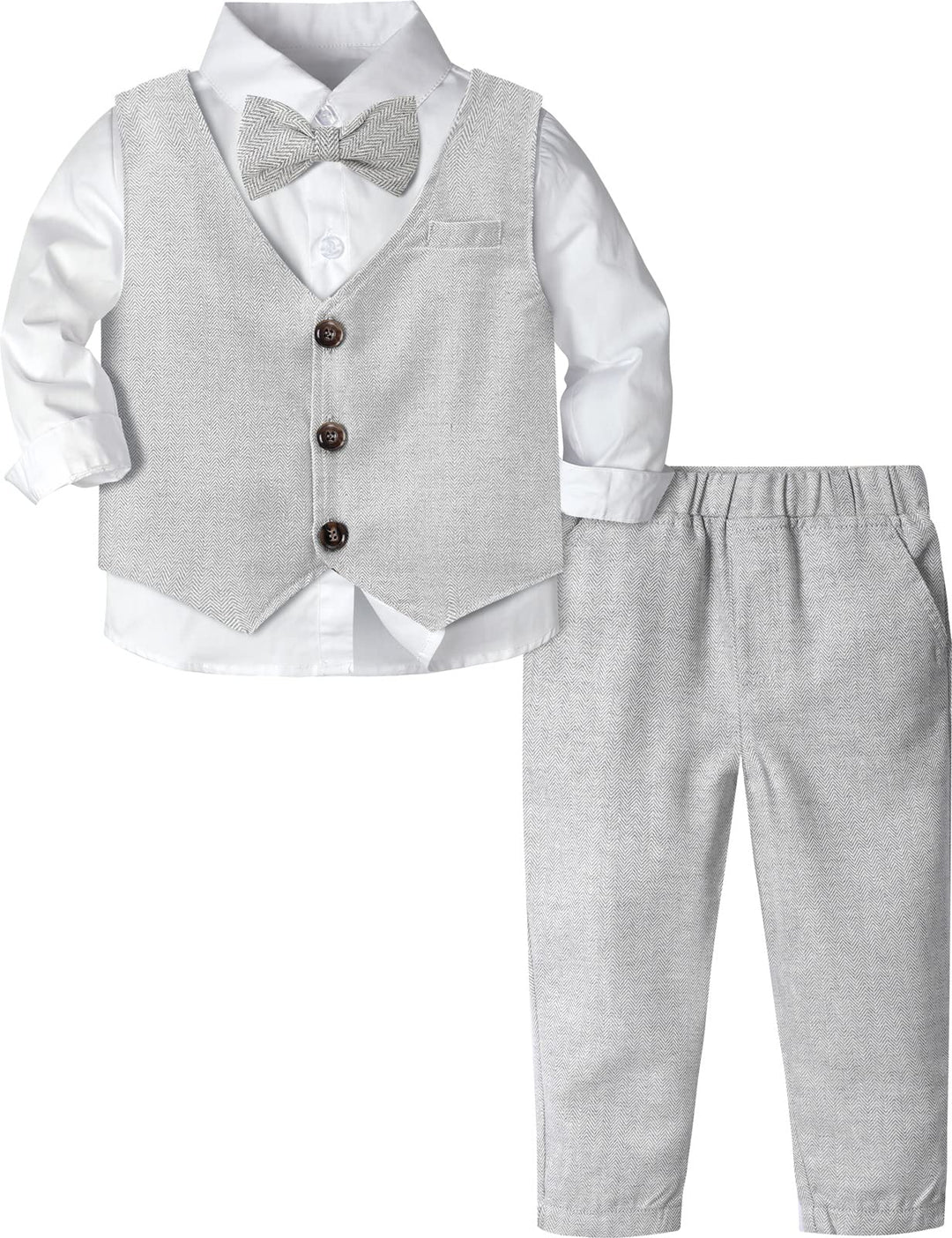 mintgreen Baby Junge Kleidung Formell Anzug Set Hellgrau 4-5 Jahre, Hellgrau 4-5 Jahre