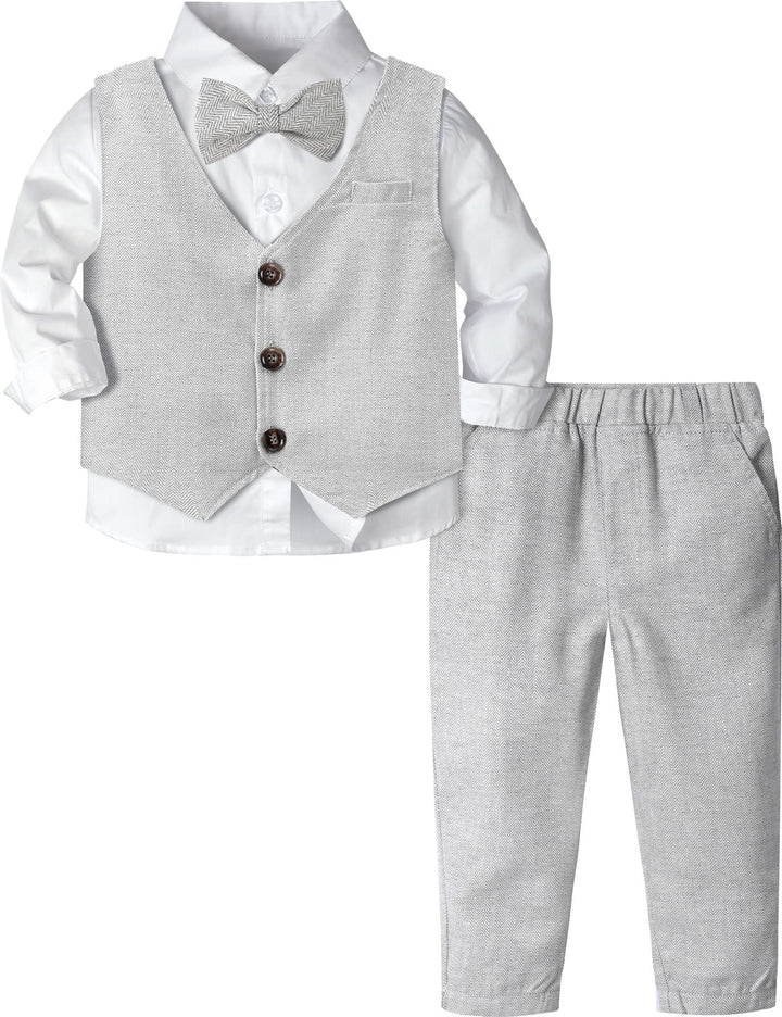mintgreen Baby Junge Kleidung Formell Anzug Set Hellgrau 4-5 Jahre, Hellgrau 4-5 Jahre