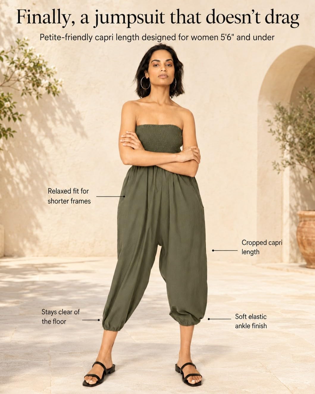 likemary Jumpsuit Damen Sommer – flexibler bequemer Einteiler aus Baumwolle – knielang - wird durch