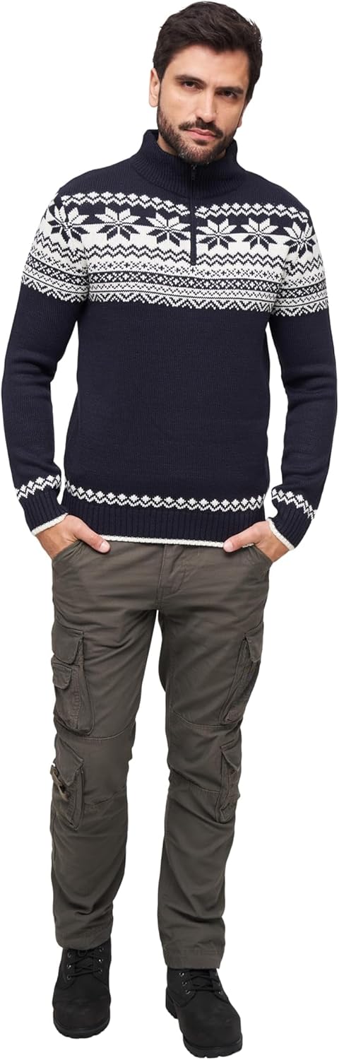 Brandit Herren Troyer Norweger Pullover, Blau