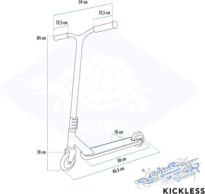 Schildkröt Stunt Scooter Kickless, toller Stuntscooter mit HIC-Compression und Alu-Felge, 100 mm PU