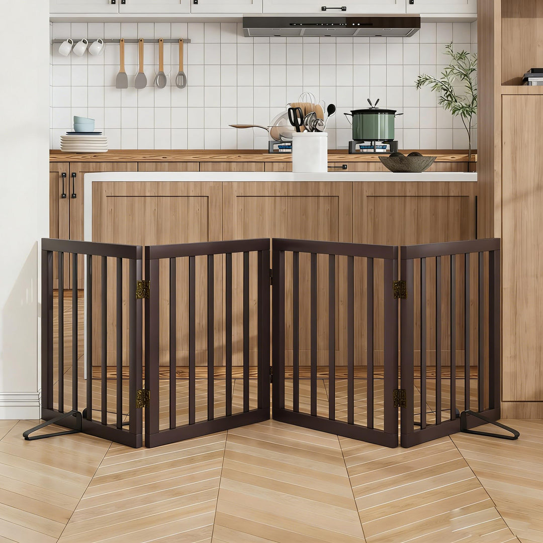 Freistehendes Hundegitter, Faltbares Hundebarriere für Tür,Treppen,Flur,Küche &amp; Schlafzimmer, Freist